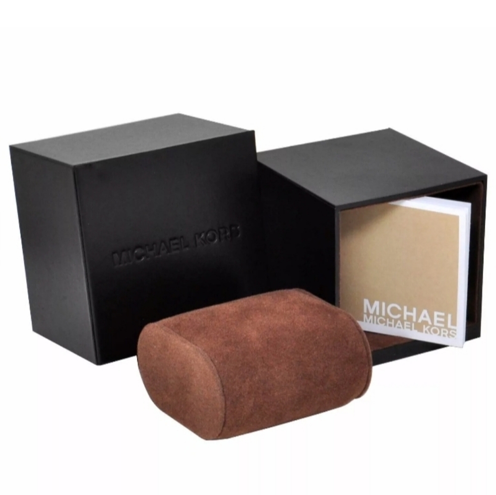 New Michael Kors EMPTY Watch Presentation Box Storage Case w/Booklet and Pillow